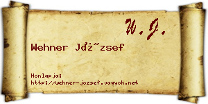 Wehner József névjegykártya
