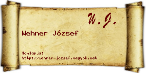 Wehner József névjegykártya